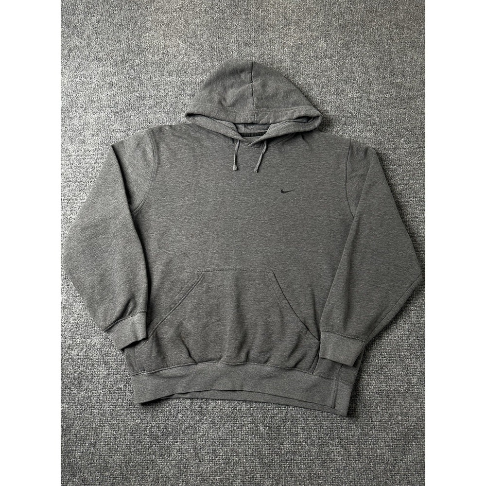 Mens Hoodie Nike Mini Swoosh Gray Pullover Sweatshirt, Size XL